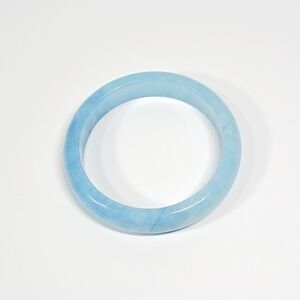 Natural Icy Blue Jadeite Bangle Bracelet 67mm Grade A High Translucency 57.4g